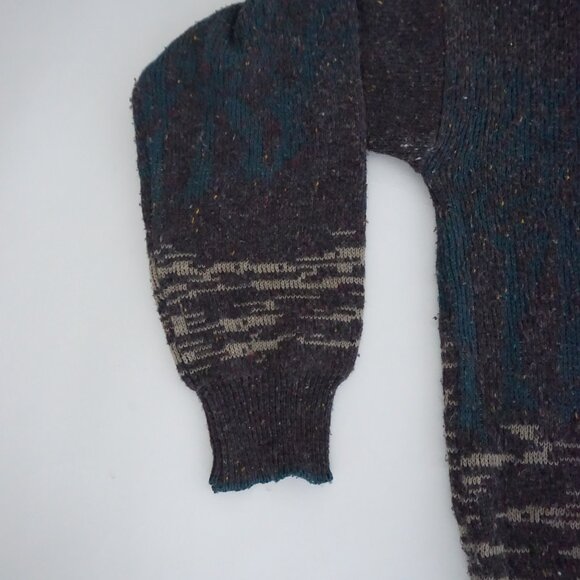 Vintage Cricketeer Grey Wool Blend Equestrian Scene Sweater Old Money Retro M - Picture 9 of 9